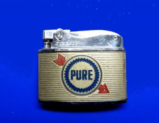 Pure Oil Company Gas Station Advertising Vintage Cigarette Firefly Lighter