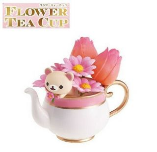 Re - Ment Rilakkuma Flower Tea Cup Figure 2 Korilakkuma Margaret Tulip Fortune