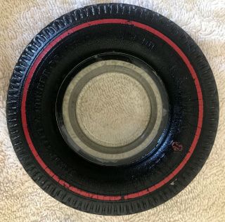 India Tire & Rubber Company Vintage Promotional Red Line Ashtray