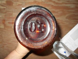 Amber Brown Quart Globe Fruit Jar Patened May 25th 1886 6