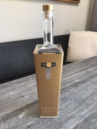 Donald Trump 1000 Ml Premium Vodka Gold Glass Empty Bottle No Alcohol