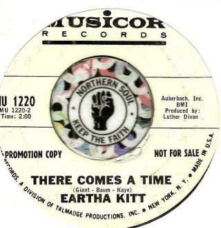 Eartha Kitt There Comes A Time Northern Rare Soul R&b Promo 45 Rpm Record