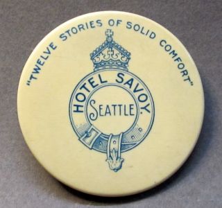 Circa 1905 Hotel Savoy Seattle " Twelve Stories Of Solid Comfort " Pocket Mirror