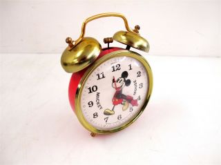 Vintage Bradley Clock Mickey Mouse 6.  5 " Walt Disney Productions