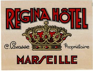 Hotel Regina Luggage Deco Label (marseille)