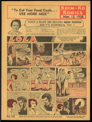 Krim - Ko Komics 129 Hard To Find Golden Age Dairy Giveaway Comic 1938 Vg,