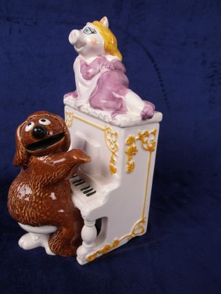 1980’s Miss Piggy Piano Rowlf Muppers Ceramic Candy Dish Sigma Tastesetter 2