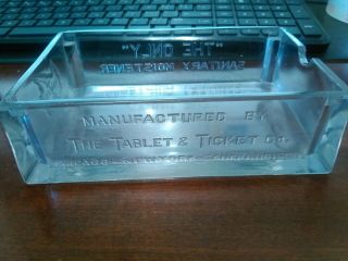Antique Glass Tray.  The Tablet & Ticket Company.  Advertising.  Vintage.