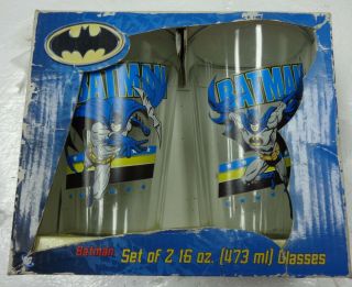 Set Of 2 Batman Animated Logo Gotham Dc Comics Pint Glasses