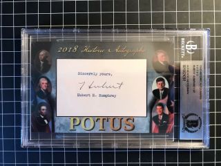 2018 Historic Autographs Potus Hubert Humphrey Vp Cut Auto Beckett Authentic