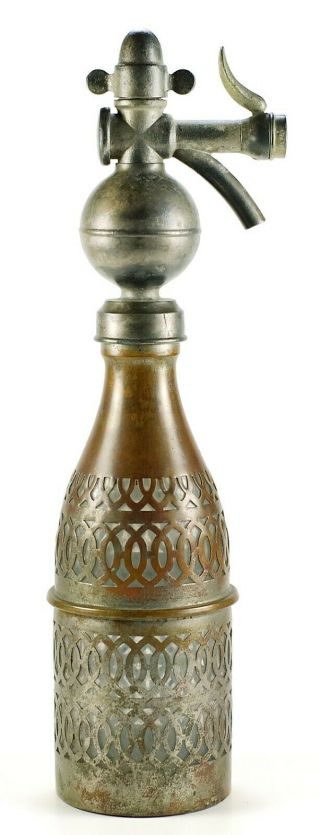 Rare 1898 Sparklets Antique Seltzer Bottle / Syphon Extremely Cool Brass Nickel