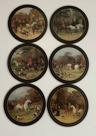 Vintage Pimpernel Tally Ho Round Coasters Set Of 6 England