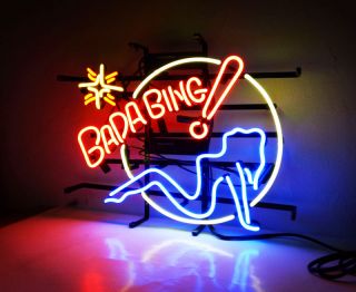 Bada Bing Sexy Girl Hand Craft Neon Sign Bistro Bar Pub Decor Wall Light Poster
