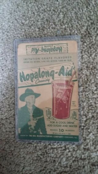 Hopalong Cassidy Drink Aid Packet,  Utensils,  Cottage Cheese Lid