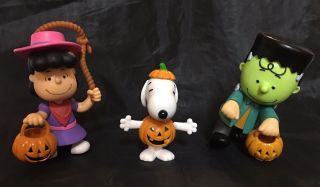 Peanuts - Lucy Snoopy & Charlie Brown Halloween Figures Trick Or Treat - Nib