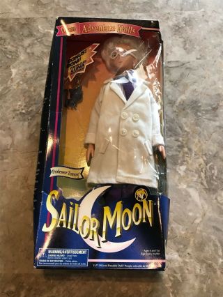 Vintage 1997 Sailor Moon Professor Tomoe W/luna 11 " Figure Doll Box