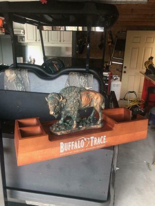 Buffalo Trace Buffalo Napkin And Straw Caddy Wood Display Piece Holder