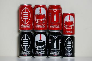 2016 Coca Cola 8 Cans Set From The Usa,  American Football