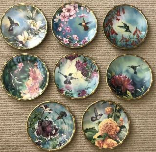 Complete Set Of 8 Pickard Gems Of Nature The Hummingbirds Plates