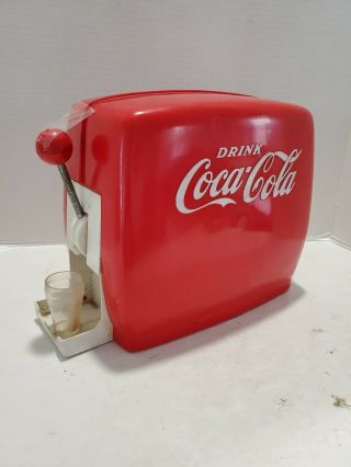 Vintage 50s Plastic Toy Coca Cola Soda Fountain Dispenser with Plastic glass 3