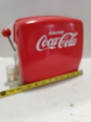 Vintage 50s Plastic Toy Coca Cola Soda Fountain Dispenser with Plastic glass 6