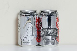 2004 Coca Cola Light 2 Cans Set From Russia,  Fresh Art