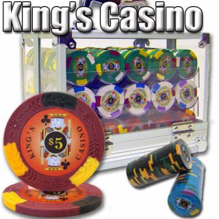 600 Kings Casino 14g Clay Poker Chips Set With Acrylic Case - Pick Chips