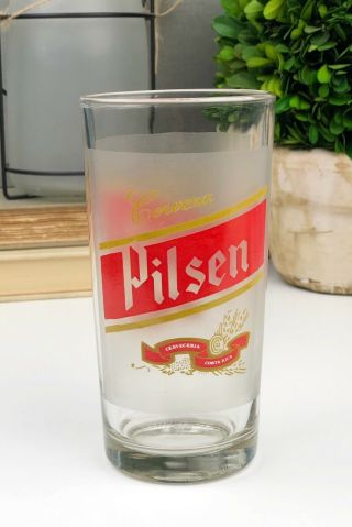 Rare Cerveza Pilsen Costa Rica Pint Glass Barware Drinkware Collectible