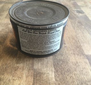Vintage Coffee Tin Can SANKA COFFEE 1 lb with lid 2