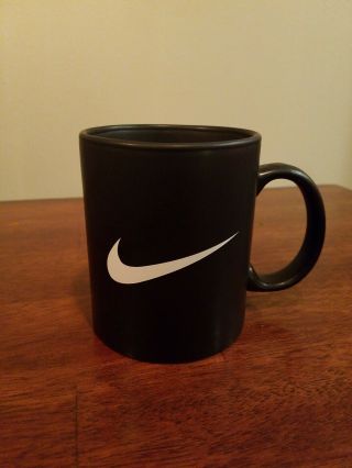 Nike Black & White Ceramic Swoosh Coffee Mug [vhtf] From Nike Headquarters
