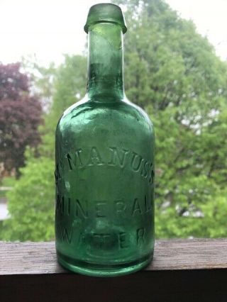 McManus ' s Mineral Water - early open pontiled bottle from (Unknown City/State) 4