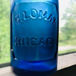 G.  Lomax - Cobalt,  Early True Blob Soda/mineral Water From Chicago,  Illinois