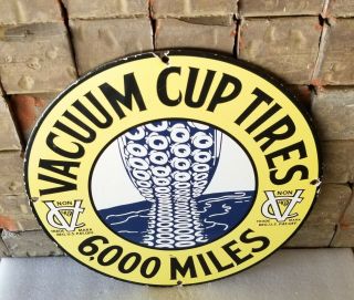 Vintage Vacuum Tires Porcelain Gas Auto Michelin Goodyear Firestone Service Sign