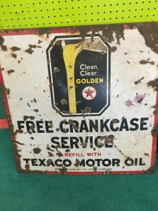 Texaco Motor Oil Crankcase Service Porcelain Sign
