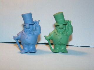 Vintage Advertising Frito Lay Wc Fields Blue & Green (2) Pencil Topper Eraser