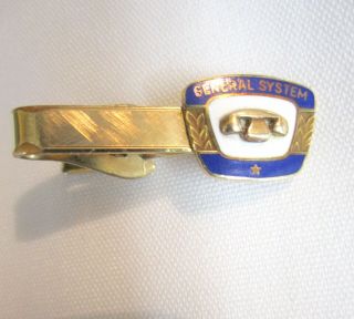 General System Telephone Phone 12k Gold Filled Gf Vintage Tie Bar Clip