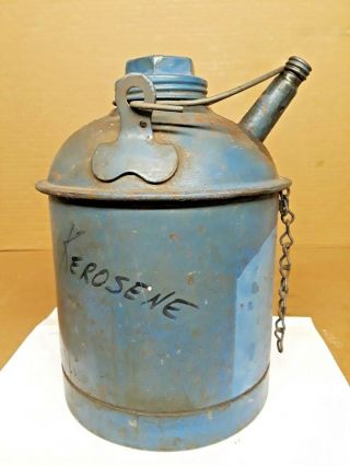 Vintage Eagle Gallon Gas / Kerosene Can Blue Paint,  Early 1900 
