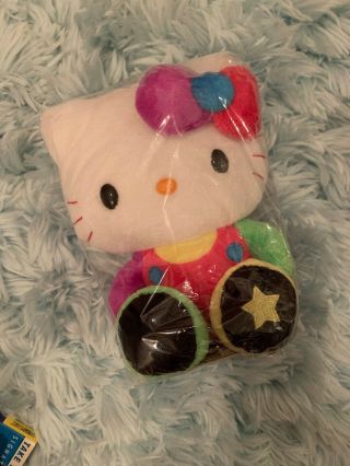 Hello Kitty Neon Colorful Star Foot Plush