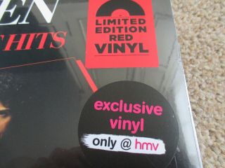 QUEEN GREATEST HITS RED VINYL DOUBLE ALBUM HMV EXCLUSIVE LP LIMITED EDITION 2