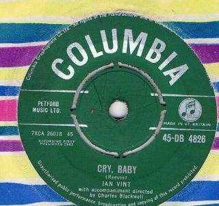 Scarce - Ian Vint - Cry Baby/someone Id Rather Forget - Uk Columbia Signed