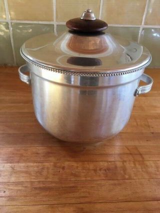 Vintage Bw Buenilum Pyrex - Lined Aluminum Ice Bucket With Lid,  Tongs