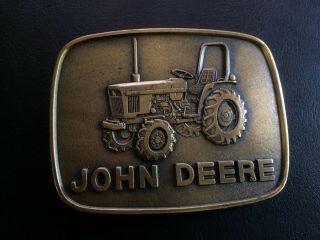 Ng11148 Nos Vintage 1980 John Deere Tractor Brasstone Belt Buckle 650 750 850