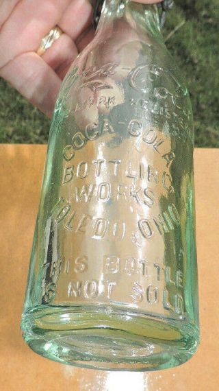 Rare Straight Sided Clear Coca Cola Bottle W/ Proclen Top " Toledo,  Ohio "