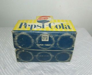 Vintage 1950 ' s Pepsi Cola Cardboard 6 Pack Soda Bottle Carrier Caddy Advertising 5