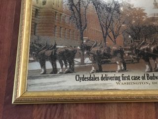 2006 Budweiser Clydesdales After Prohibition Mirror in Gold Frame 36” x 24” 2