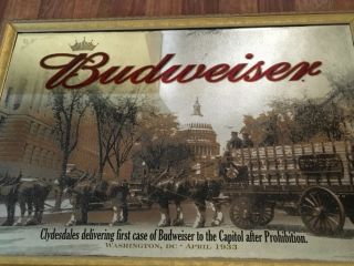 2006 Budweiser Clydesdales After Prohibition Mirror in Gold Frame 36” x 24” 7