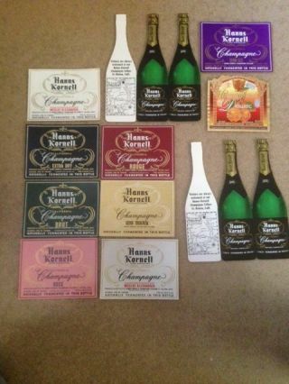 Vintage Hanns Kornell Napa Valley Champagne And Wine Labels