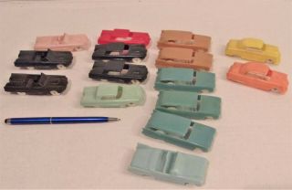 Rare Group Of 15 F&f Mold & Die Plastic Cars,  Post Cereal Premiums