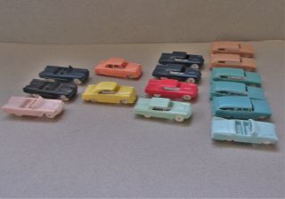RARE Group of 15 F&F MOLD & DIE Plastic Cars,  Post Cereal Premiums 2