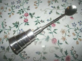 Napier Antique Art Deco Cocktail Measure & Spoon Silver Plated - Pat.  Pend -